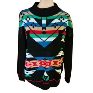Vtg 80s bright southwest sweater